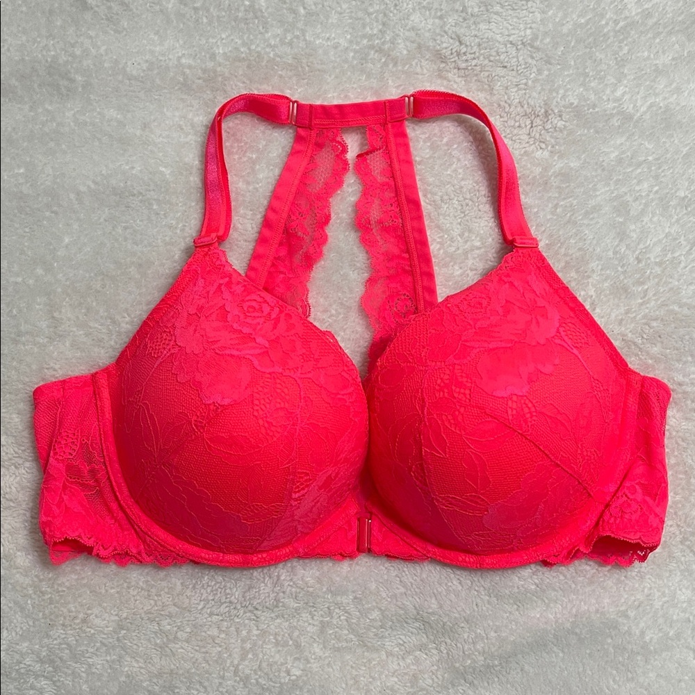 Torrid Vibrant Pink Lace Racerback Bra